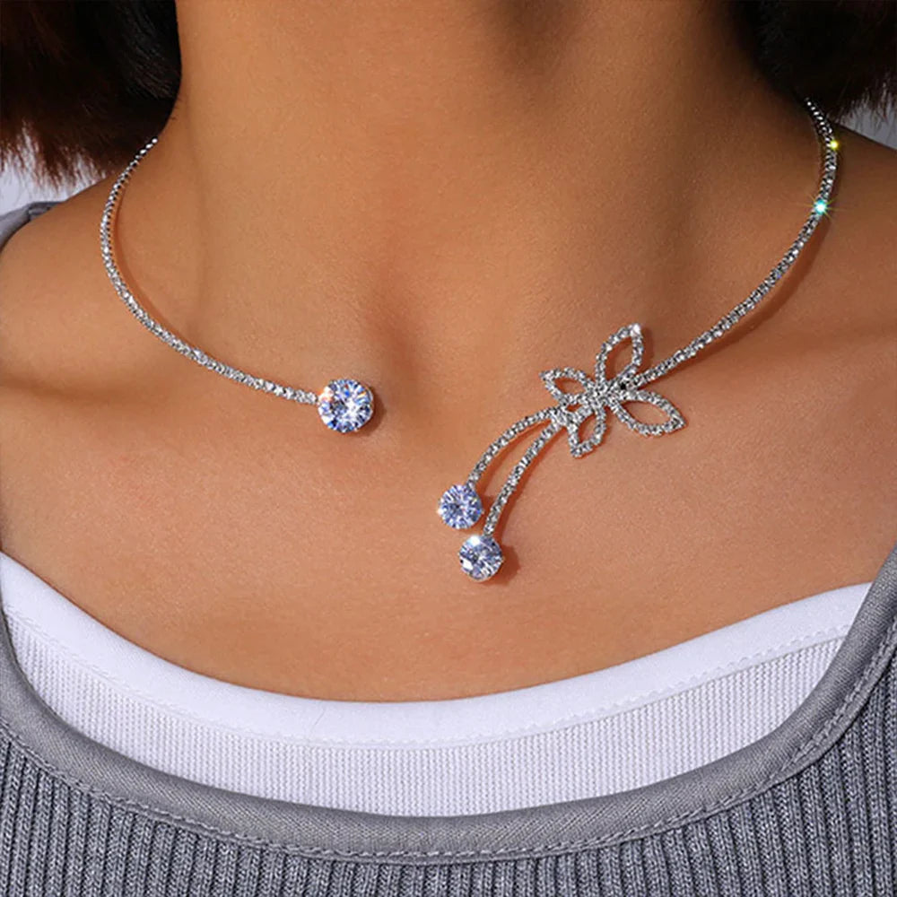 Crystal Bloom Choker Necklace