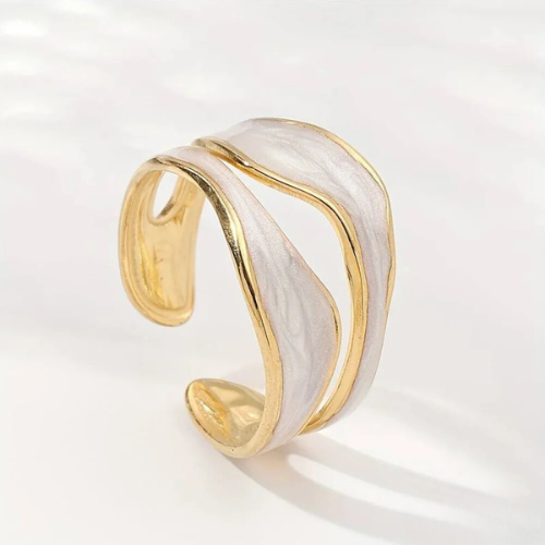 Gold Plated Wave Open Ring