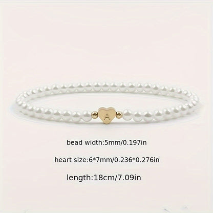 Chic A-Z Heart Initial Bracelet