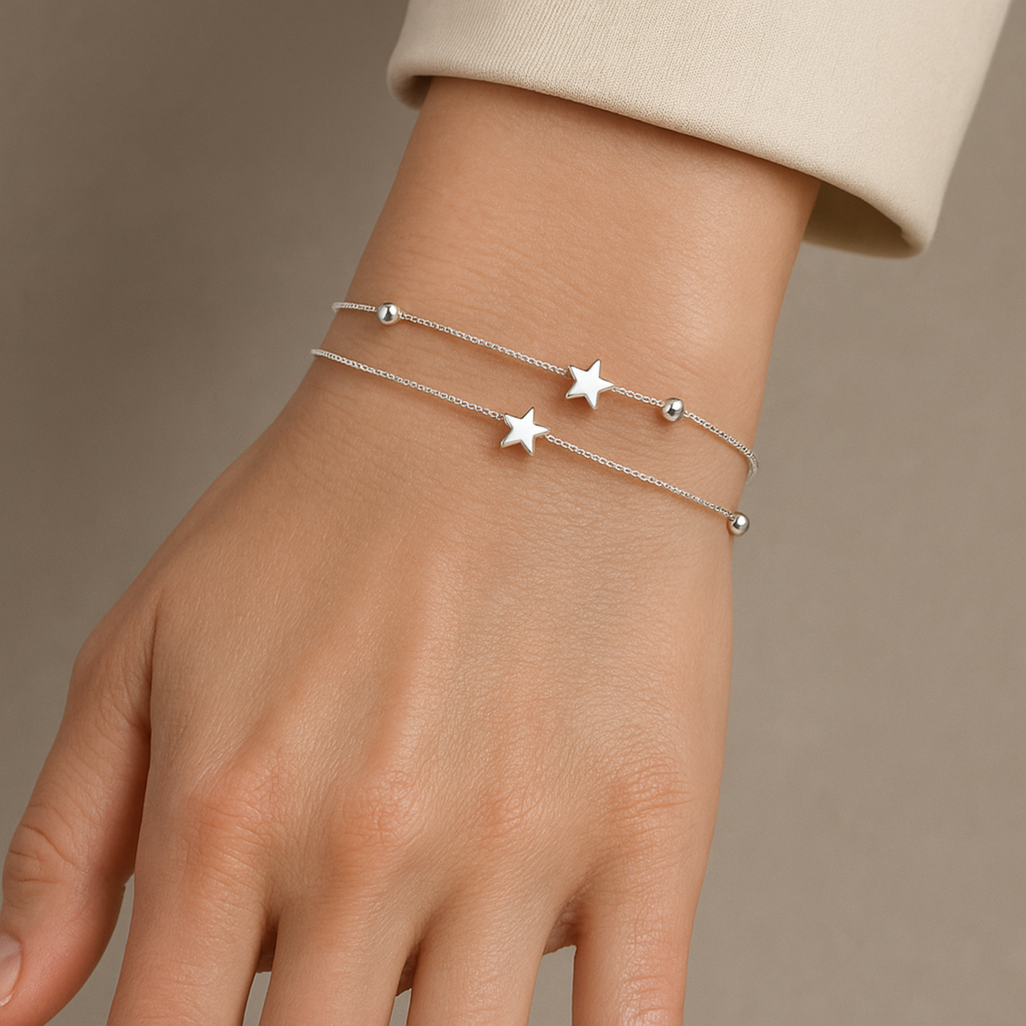 Elegant Silver Bracelet with Stars