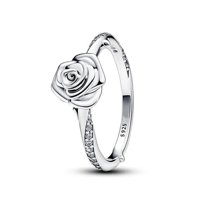 Vintage Sterling Silver Rose Bloom Ring