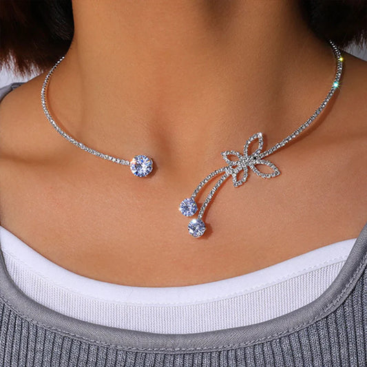 Crystal Bloom Choker Necklace