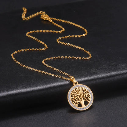 Shining Tree of Life Round Pendant