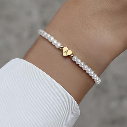 Chic A-Z Heart Initial Bracelet