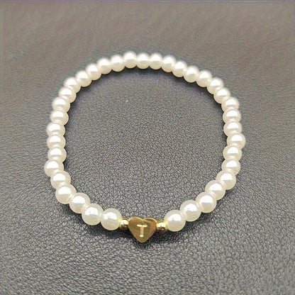 Chic A-Z Heart Initial Bracelet